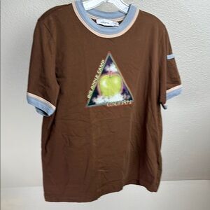 Coach Women's Short Sleeve Tee - Blue and Beige